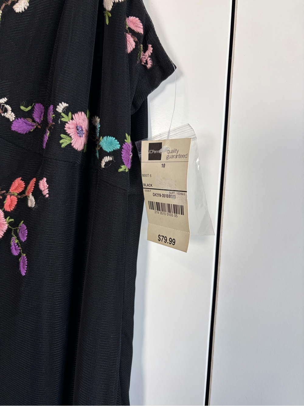 Vintage RARE Y2K MIXIT Floral Embroidered Handkerchief Hem Midi Slip Dress - Picture 6 of 9